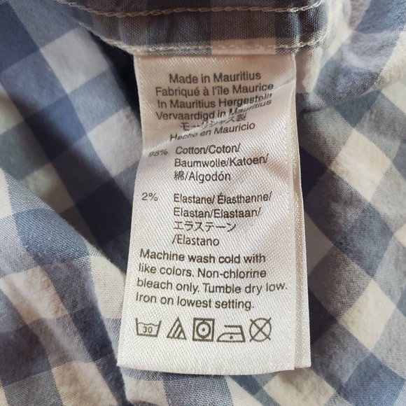 J Crew Flex Shirt Men Large Gray Gingham Slim Fit Stretch Casual Button Down - Picture 14 of 14